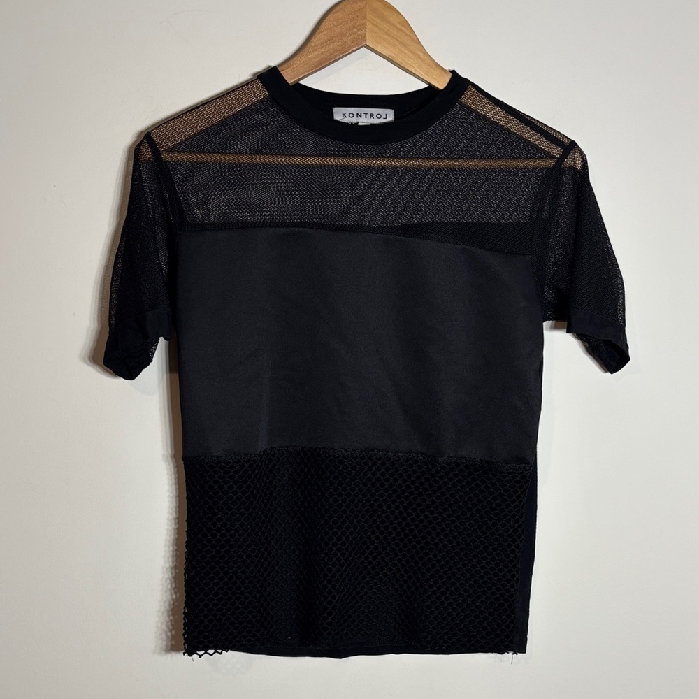 Vintage Y2K Kontrol Mesh Rave Top Fishnet Beach Small